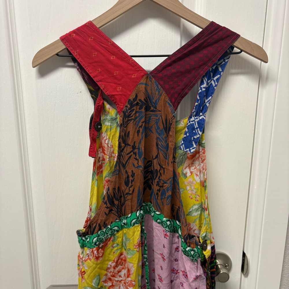 Sacred Threads Patchwork Overalls S/M Women's - image 8